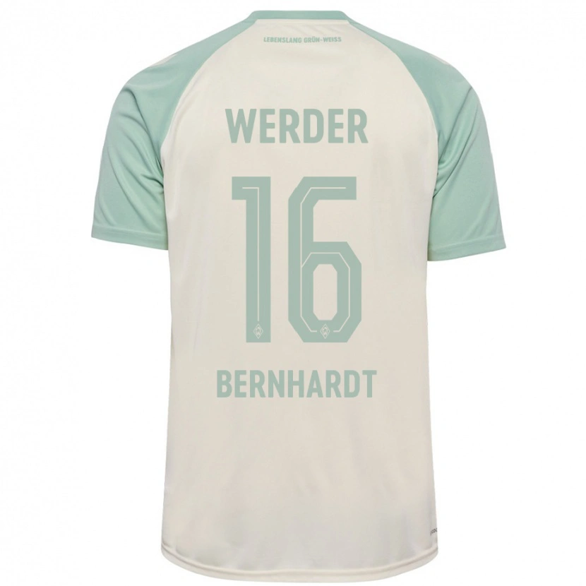 Danxen Herren Emilie Bernhardt #16 Cremeweiß Hellgrün Auswärtstrikot Trikot 2024/25 T-Shirt
