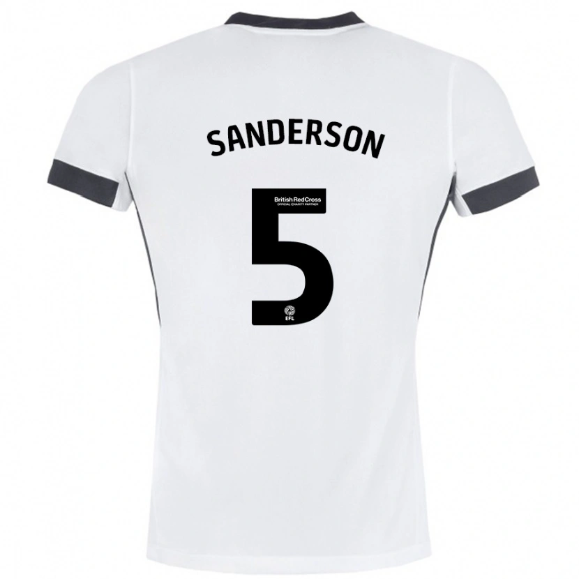 Danxen Herren Dion Sanderson #5 Weiß Schwarz Auswärtstrikot Trikot 2024/25 T-Shirt