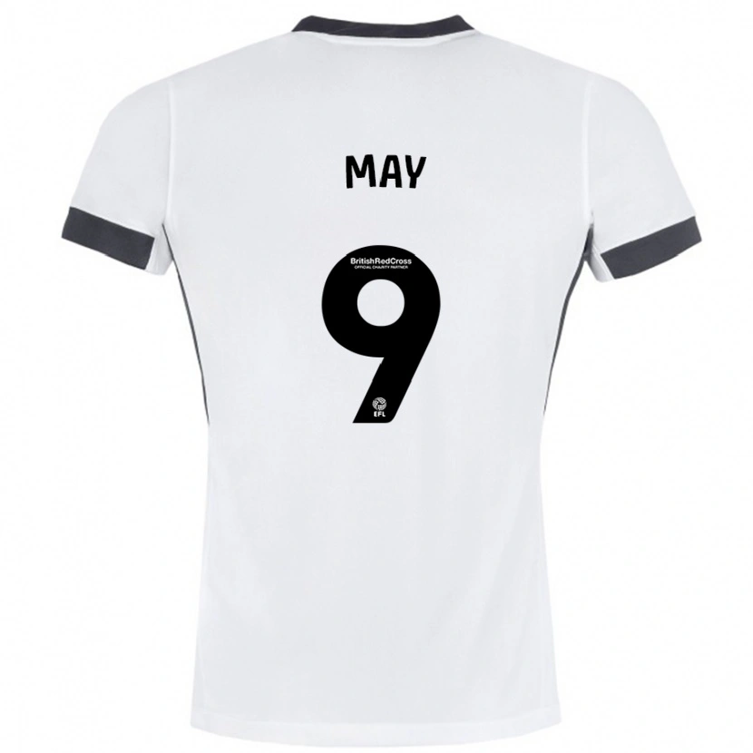 Danxen Herren Alfie May #9 Weiß Schwarz Auswärtstrikot Trikot 2024/25 T-Shirt