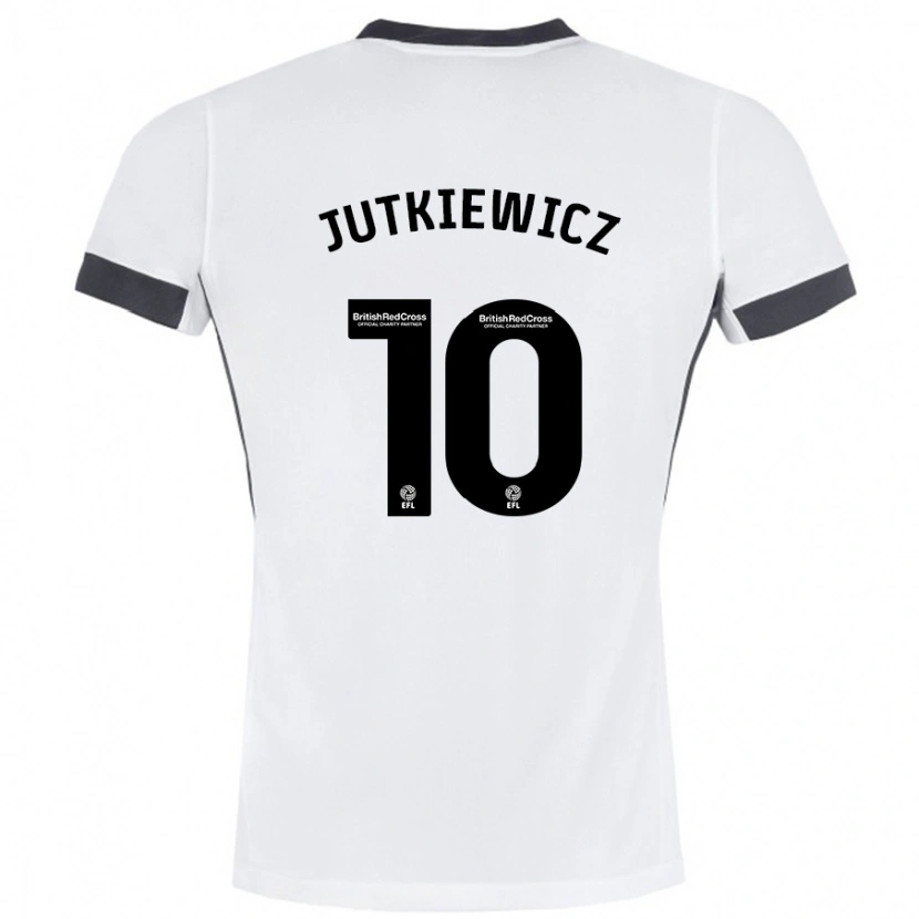 Danxen Herren Lukas Jutkiewicz #10 Weiß Schwarz Auswärtstrikot Trikot 2024/25 T-Shirt