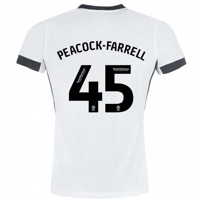 Danxen Herren Bailey Peacock-Farrell #45 Weiß Schwarz Auswärtstrikot Trikot 2024/25 T-Shirt