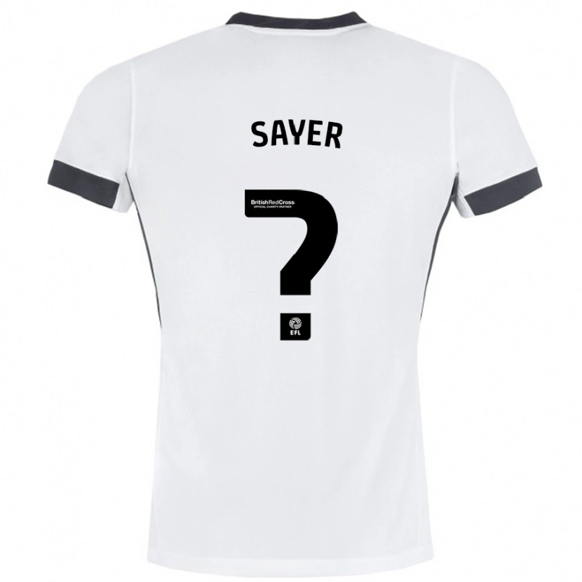 Danxen Herren Olly Sayer #0 Weiß Schwarz Auswärtstrikot Trikot 2024/25 T-Shirt
