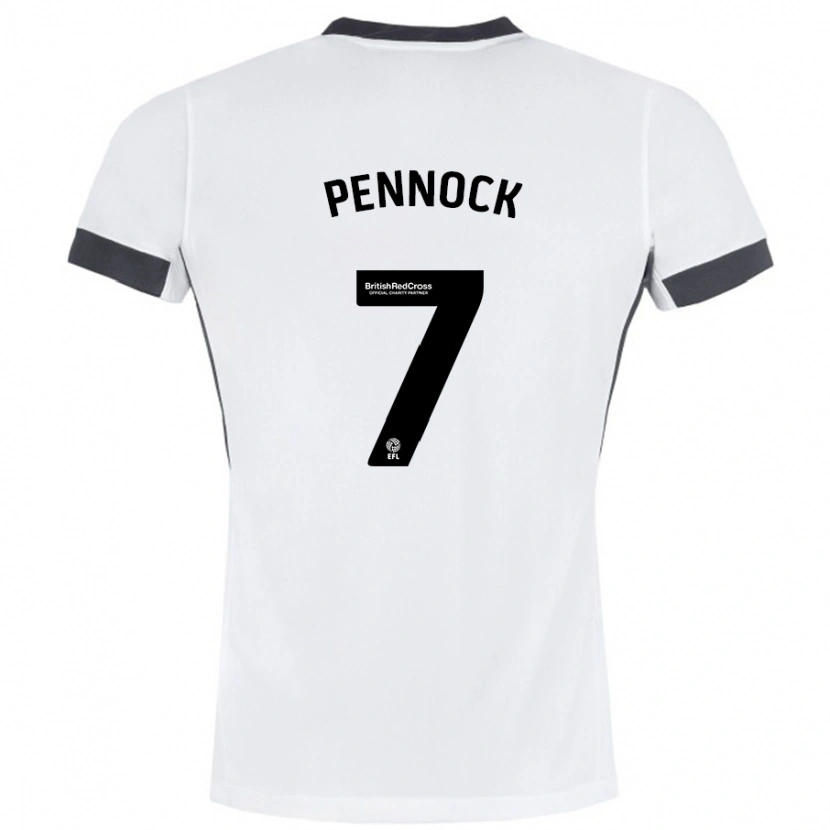 Danxen Herren Jade Pennock #7 Weiß Schwarz Auswärtstrikot Trikot 2024/25 T-Shirt