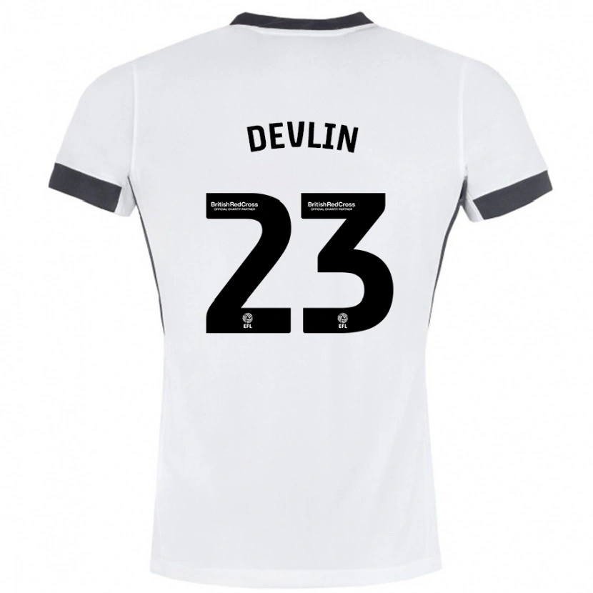 Danxen Herren Charlie Devlin #23 Weiß Schwarz Auswärtstrikot Trikot 2024/25 T-Shirt