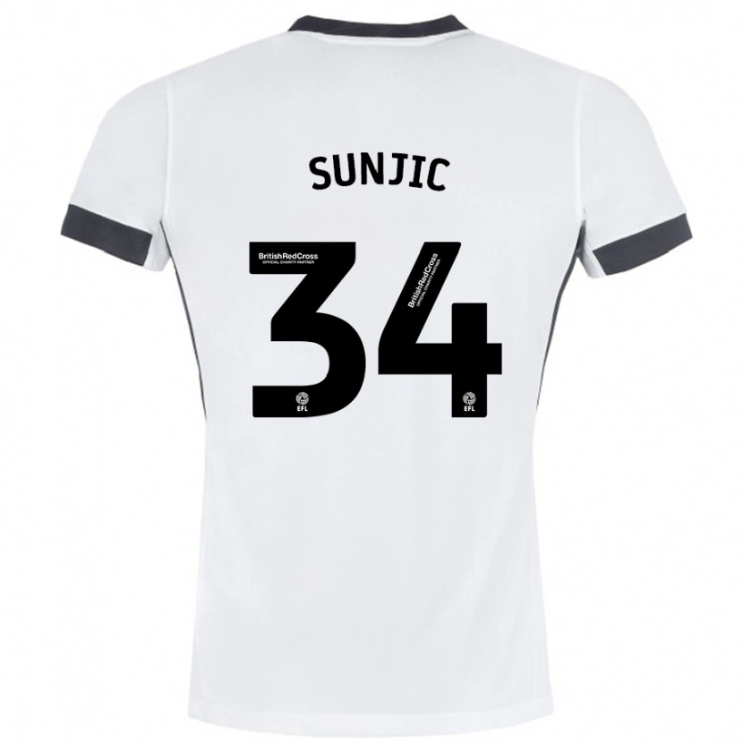 Danxen Herren Ivan Sunjic #34 Weiß Schwarz Auswärtstrikot Trikot 2024/25 T-Shirt