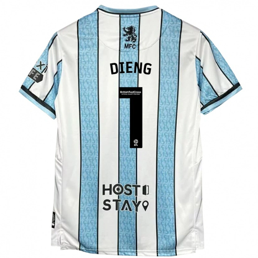 Danxen Herren Seny Dieng #1 Weiß Blau Auswärtstrikot Trikot 2024/25 T-Shirt