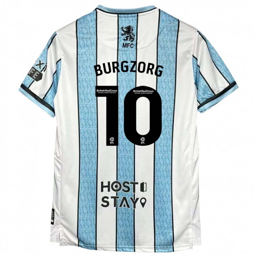 Danxen Herren Delano Burgzorg #10 Weiß Blau Auswärtstrikot Trikot 2024/25 T-Shirt