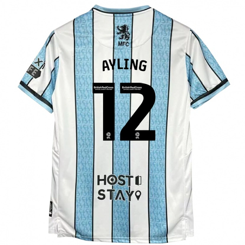 Danxen Herren Luke Ayling #12 Weiß Blau Auswärtstrikot Trikot 2024/25 T-Shirt