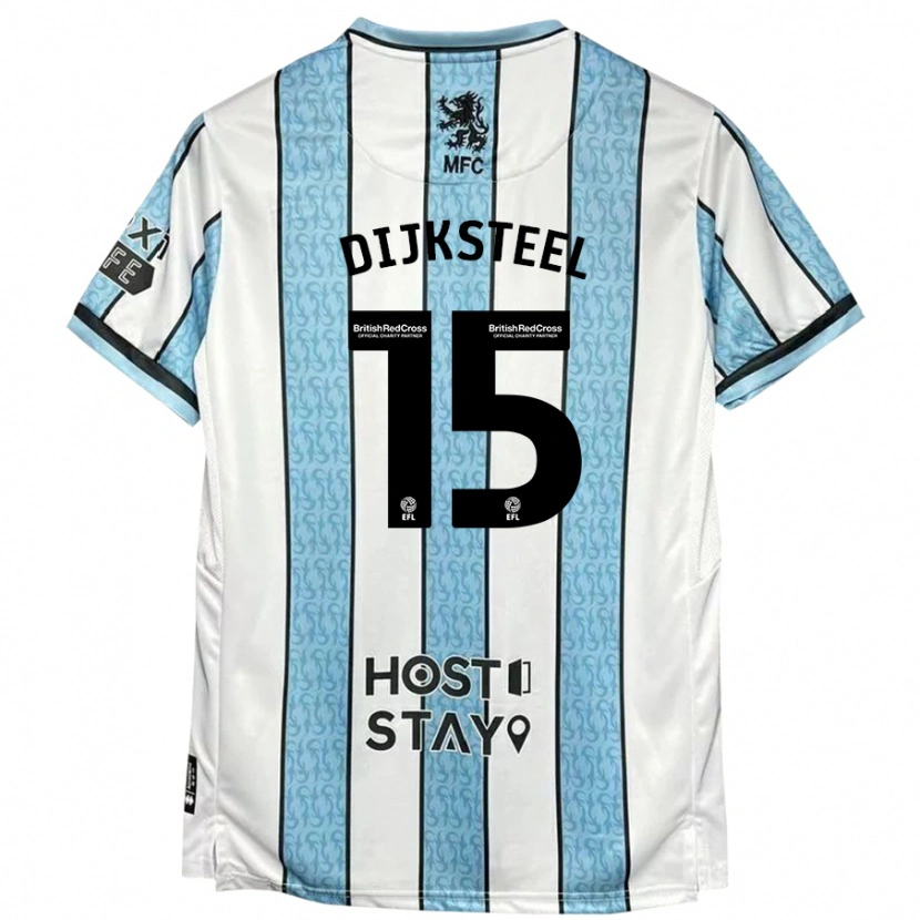 Danxen Herren Anfernee Dijksteel #15 Weiß Blau Auswärtstrikot Trikot 2024/25 T-Shirt