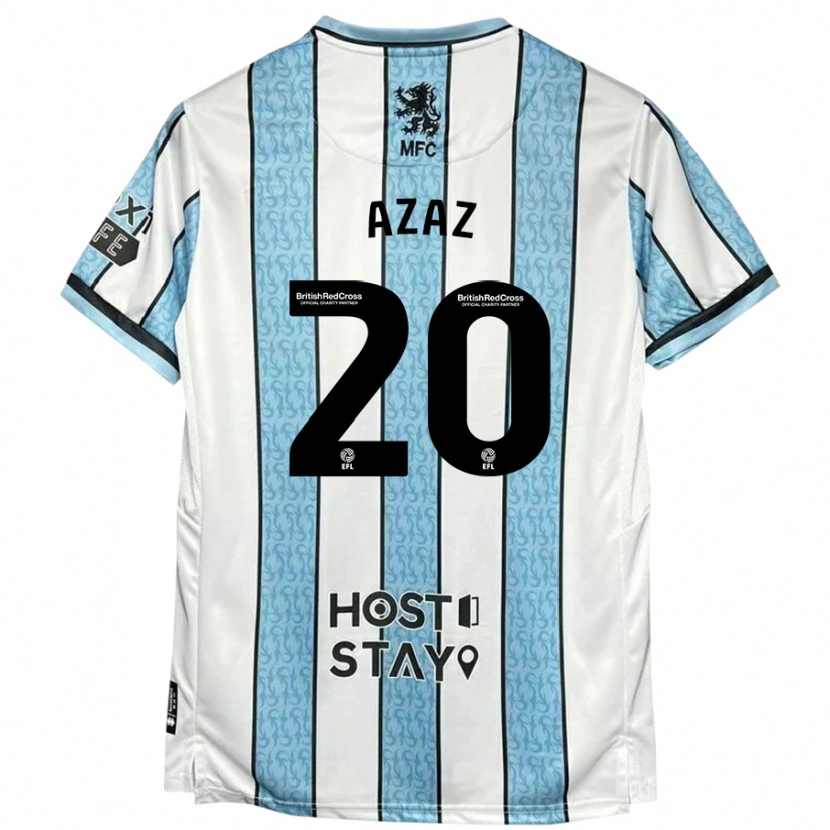 Danxen Herren Finn Azaz #20 Weiß Blau Auswärtstrikot Trikot 2024/25 T-Shirt