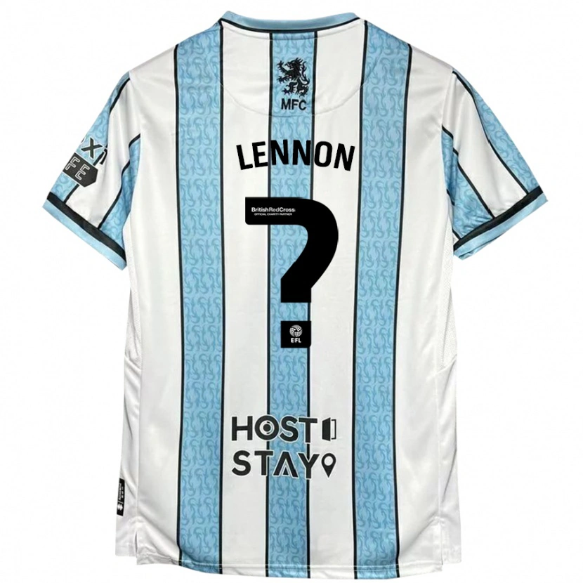 Danxen Herren Charlie Lennon #0 Weiß Blau Auswärtstrikot Trikot 2024/25 T-Shirt