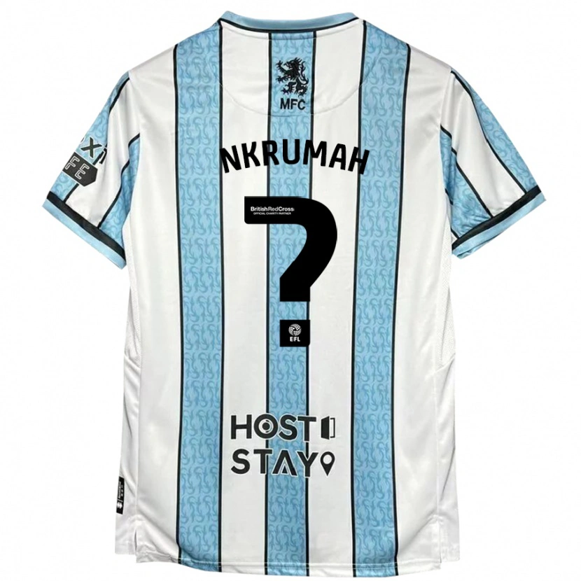 Danxen Herren Daniel Nkrumah #0 Weiß Blau Auswärtstrikot Trikot 2024/25 T-Shirt