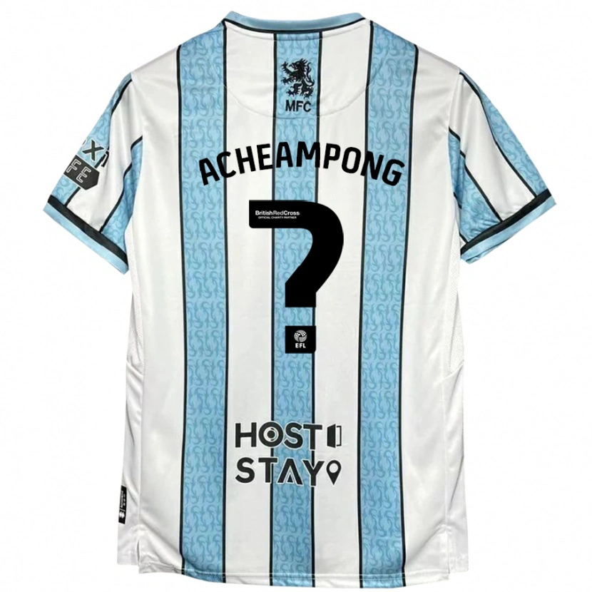 Danxen Herren Prince Acheampong #0 Weiß Blau Auswärtstrikot Trikot 2024/25 T-Shirt