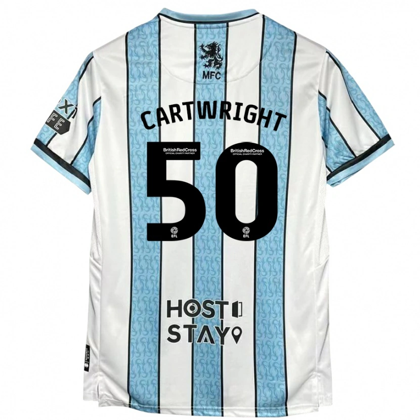 Danxen Herren Fin Cartwright #50 Weiß Blau Auswärtstrikot Trikot 2024/25 T-Shirt