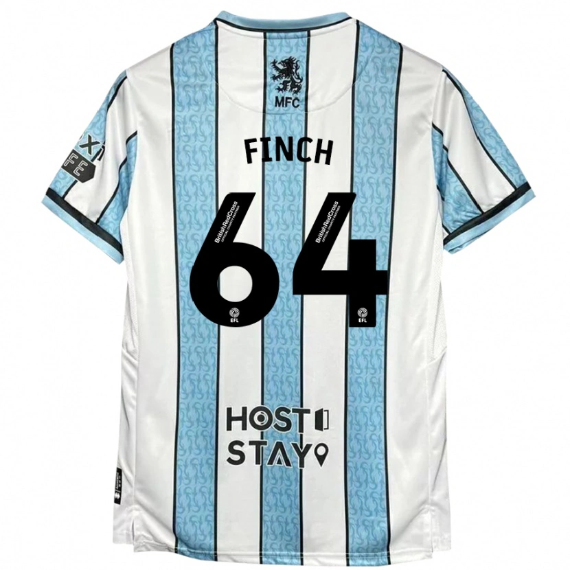 Danxen Herren Sonny Finch #64 Weiß Blau Auswärtstrikot Trikot 2024/25 T-Shirt
