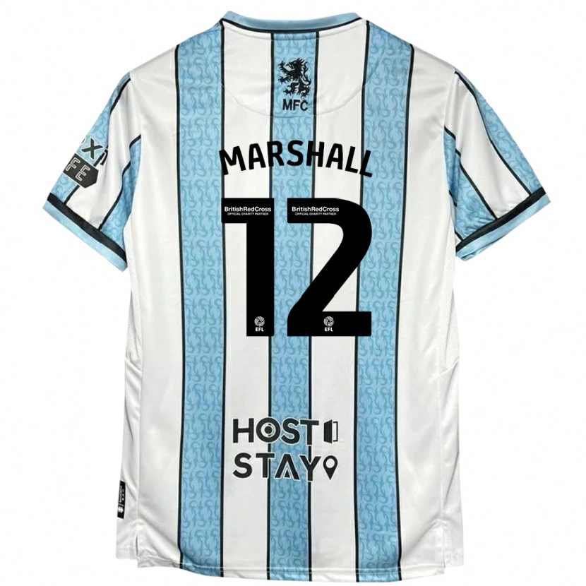 Danxen Herren Eve Marshall #12 Weiß Blau Auswärtstrikot Trikot 2024/25 T-Shirt