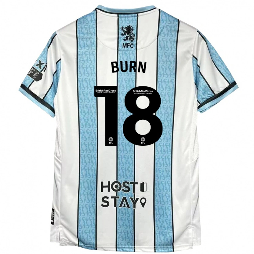 Danxen Herren Sarah Burn #18 Weiß Blau Auswärtstrikot Trikot 2024/25 T-Shirt