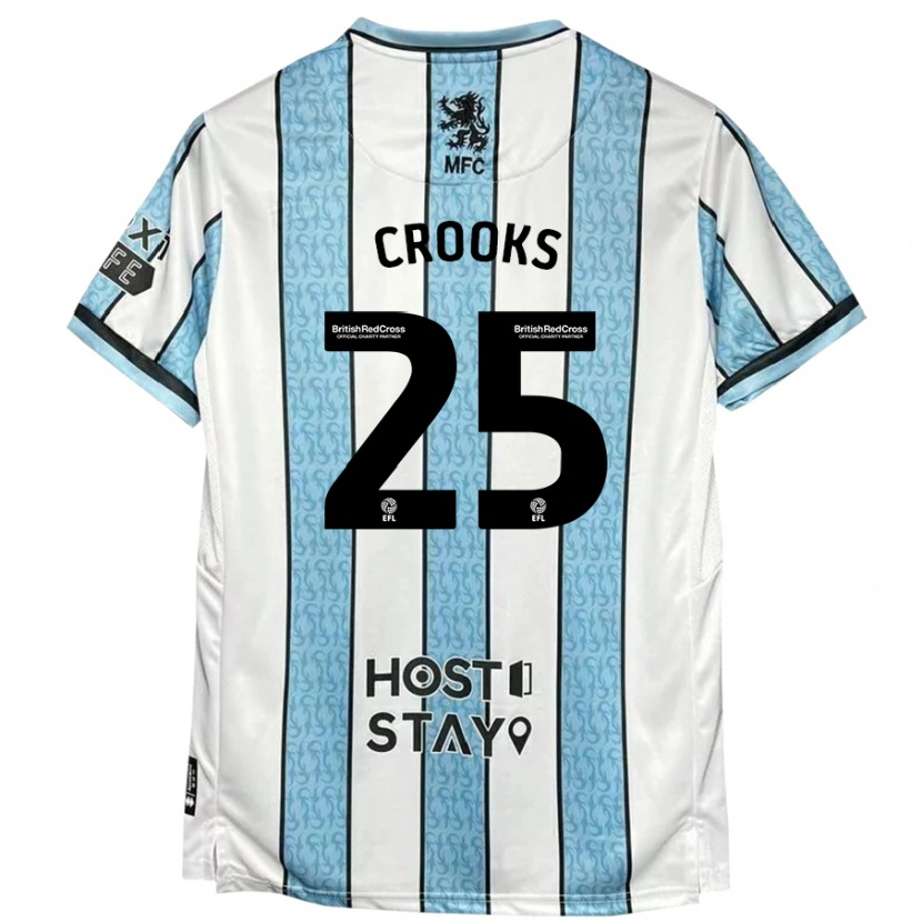 Danxen Herren Matt Crooks #25 Weiß Blau Auswärtstrikot Trikot 2024/25 T-Shirt