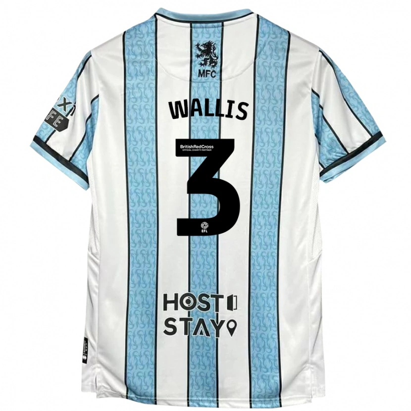 Danxen Herren Emma Wallis #3 Weiß Blau Auswärtstrikot Trikot 2024/25 T-Shirt