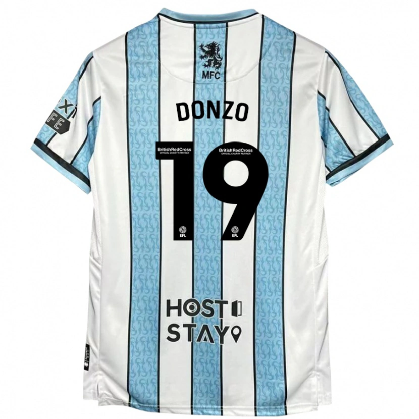 Danxen Herren Jolie Donzo #19 Weiß Blau Auswärtstrikot Trikot 2024/25 T-Shirt
