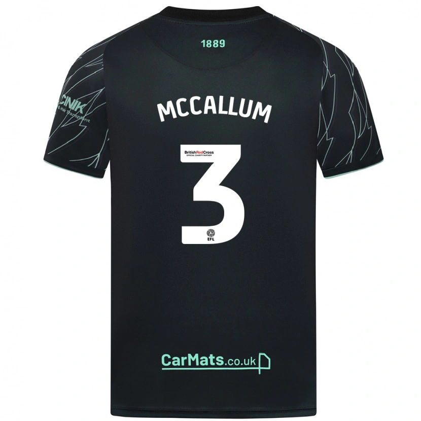 Danxen Herren Sam Mccallum #3 Schwarz Grün Auswärtstrikot Trikot 2024/25 T-Shirt