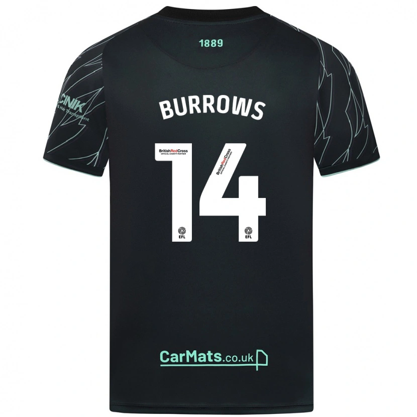 Danxen Herren Harrison Burrows #14 Schwarz Grün Auswärtstrikot Trikot 2024/25 T-Shirt