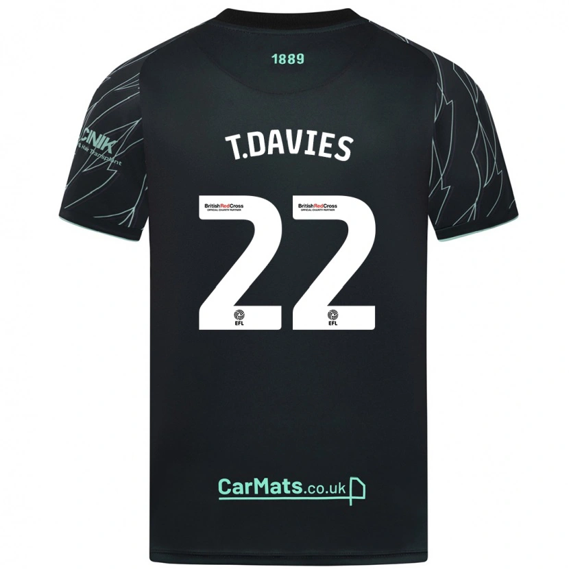 Danxen Herren Tom Davies #22 Schwarz Grün Auswärtstrikot Trikot 2024/25 T-Shirt