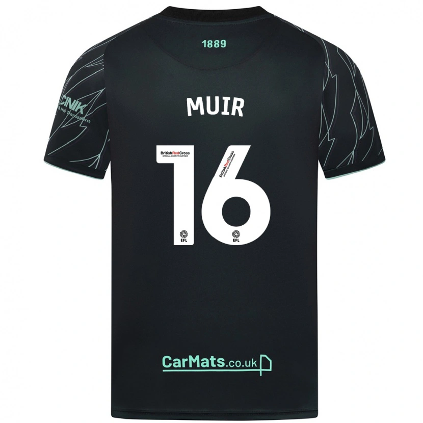 Danxen Herren Chene Muir #16 Schwarz Grün Auswärtstrikot Trikot 2024/25 T-Shirt