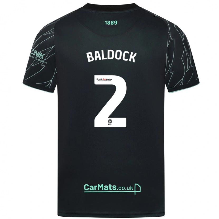 Danxen Herren George Baldock #2 Schwarz Grün Auswärtstrikot Trikot 2024/25 T-Shirt