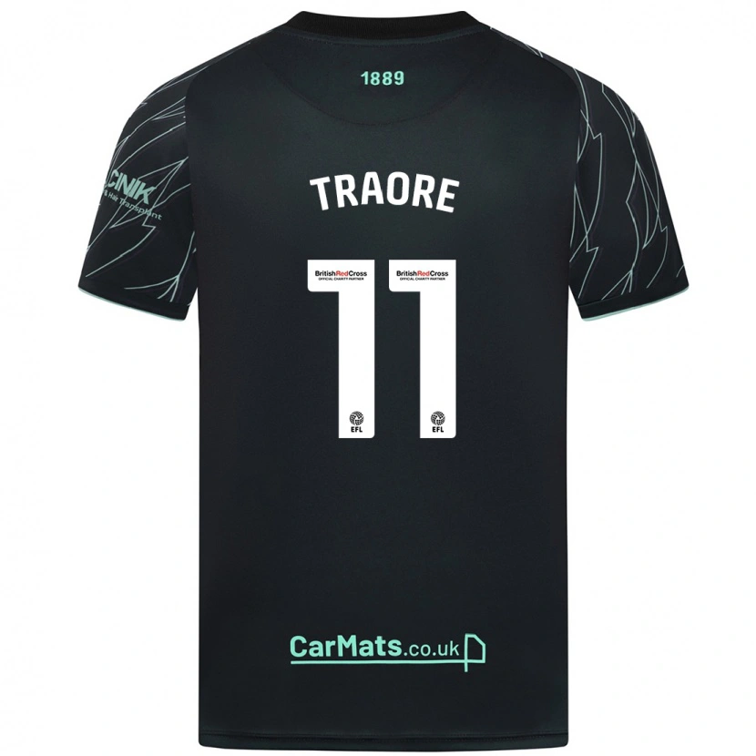Danxen Herren Bénie Traoré #11 Schwarz Grün Auswärtstrikot Trikot 2024/25 T-Shirt