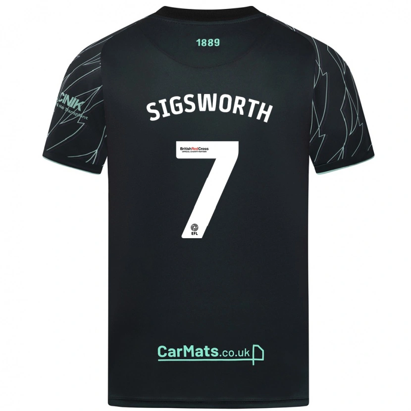 Danxen Herren Jess Sigsworth #7 Schwarz Grün Auswärtstrikot Trikot 2024/25 T-Shirt