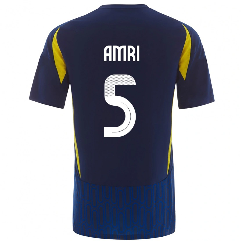 Danxen Herren Abdulelah Al-Amri #5 Blau Gelb Auswärtstrikot Trikot 2024/25 T-Shirt