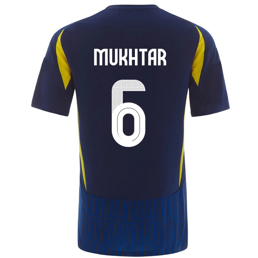 Danxen Herren Mukhtar Ali #6 Blau Gelb Auswärtstrikot Trikot 2024/25 T-Shirt