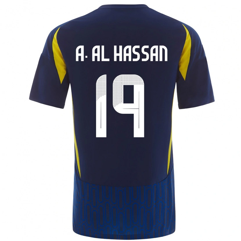 Danxen Herren Ali Al-Hassan #19 Blau Gelb Auswärtstrikot Trikot 2024/25 T-Shirt