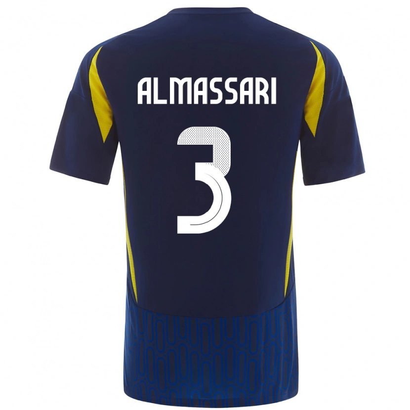Danxen Herren Wadha Almassari #3 Blau Gelb Auswärtstrikot Trikot 2024/25 T-Shirt