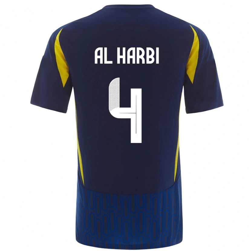 Danxen Herren Fay Al-Harbi #4 Blau Gelb Auswärtstrikot Trikot 2024/25 T-Shirt