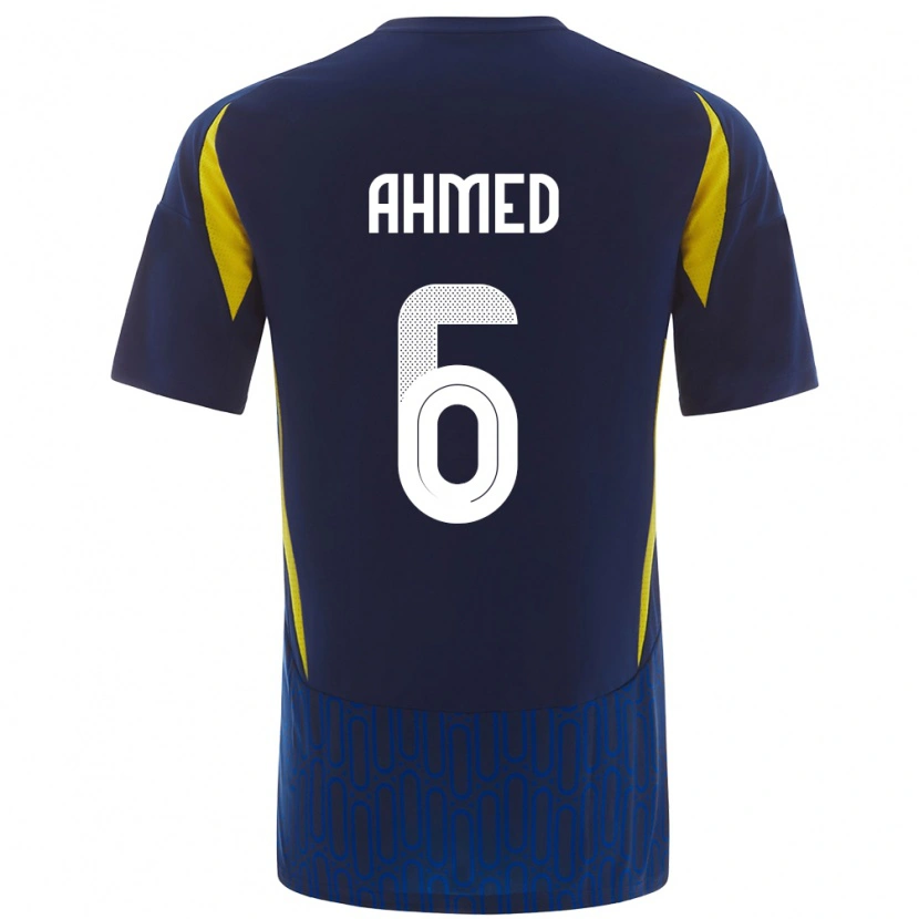 Danxen Herren Aseel Ahmed #6 Blau Gelb Auswärtstrikot Trikot 2024/25 T-Shirt