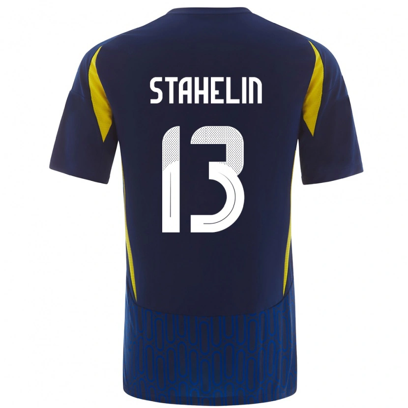 Danxen Herren Izabela Stahelin #13 Blau Gelb Auswärtstrikot Trikot 2024/25 T-Shirt