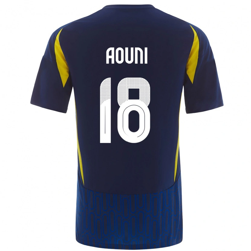 Danxen Herren Samia Aouni #18 Blau Gelb Auswärtstrikot Trikot 2024/25 T-Shirt