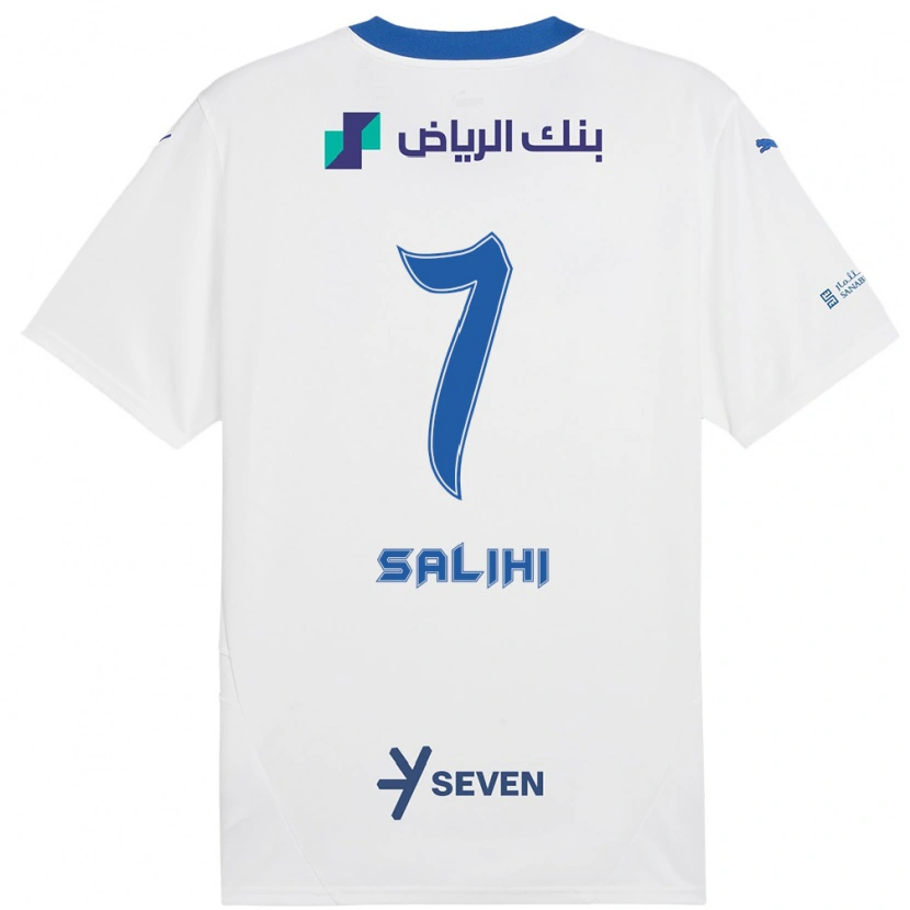 Danxen Herren Shokhan Salihi #7 Weiß Blau Auswärtstrikot Trikot 2024/25 T-Shirt