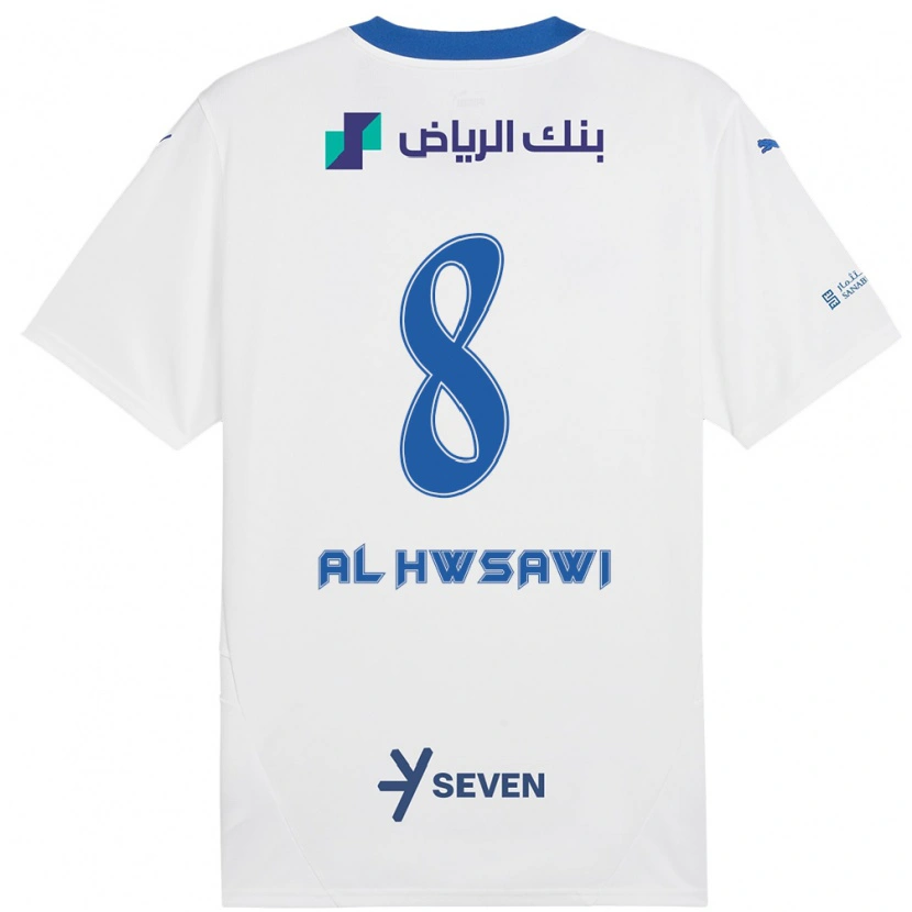 Danxen Herren Al Bandari Al-Hwsawi #8 Weiß Blau Auswärtstrikot Trikot 2024/25 T-Shirt