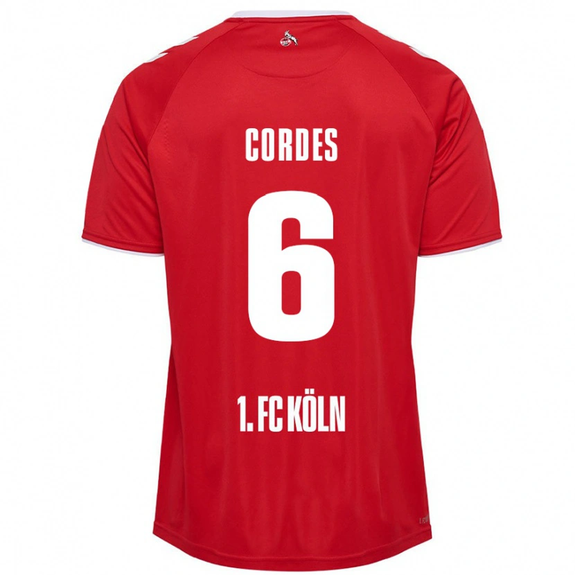 Danxen Herren Lotta Cordes #6 Rot Weiß Auswärtstrikot Trikot 2024/25 T-Shirt