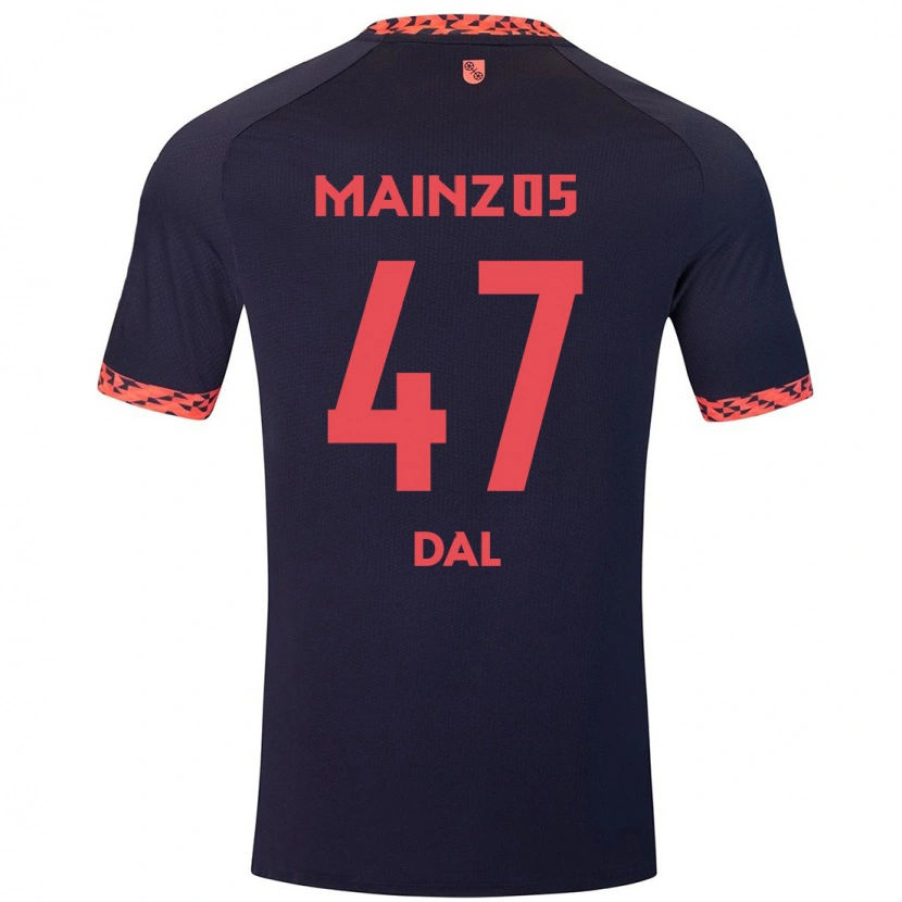 Danxen Herren Maxim Dal #47 Blau Korallenrot Auswärtstrikot Trikot 2024/25 T-Shirt