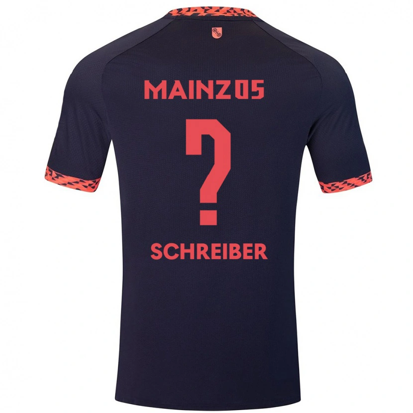 Danxen Herren Philipp Schreiber #0 Blau Korallenrot Auswärtstrikot Trikot 2024/25 T-Shirt