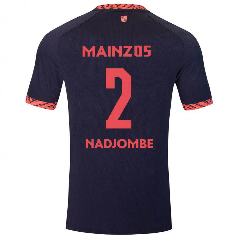 Danxen Herren Jean-Marie Nadjombe #2 Blau Korallenrot Auswärtstrikot Trikot 2024/25 T-Shirt