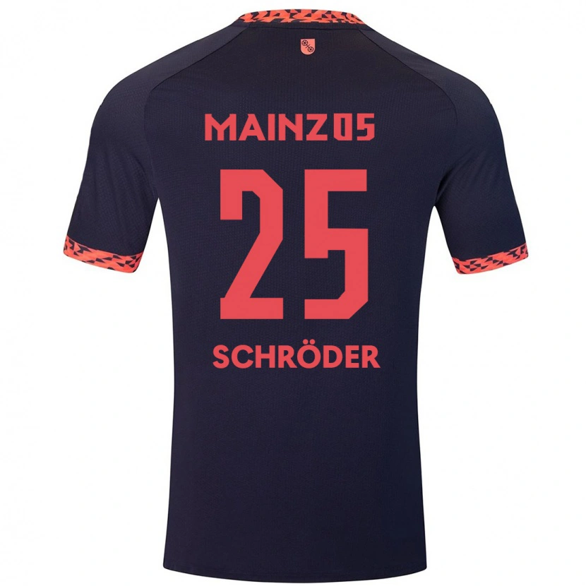 Danxen Herren Maxim Schröder #25 Blau Korallenrot Auswärtstrikot Trikot 2024/25 T-Shirt