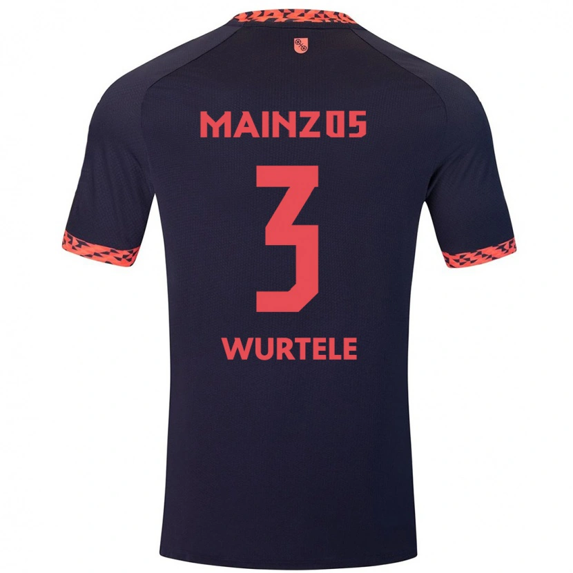 Danxen Herren Fabienne Würtele #3 Blau Korallenrot Auswärtstrikot Trikot 2024/25 T-Shirt