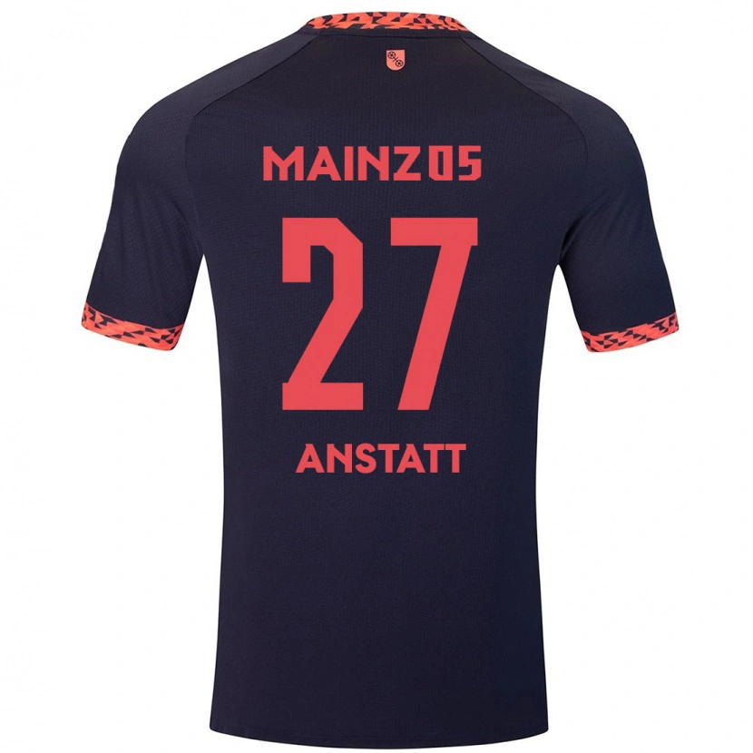 Danxen Herren Nadine Anstatt #27 Blau Korallenrot Auswärtstrikot Trikot 2024/25 T-Shirt