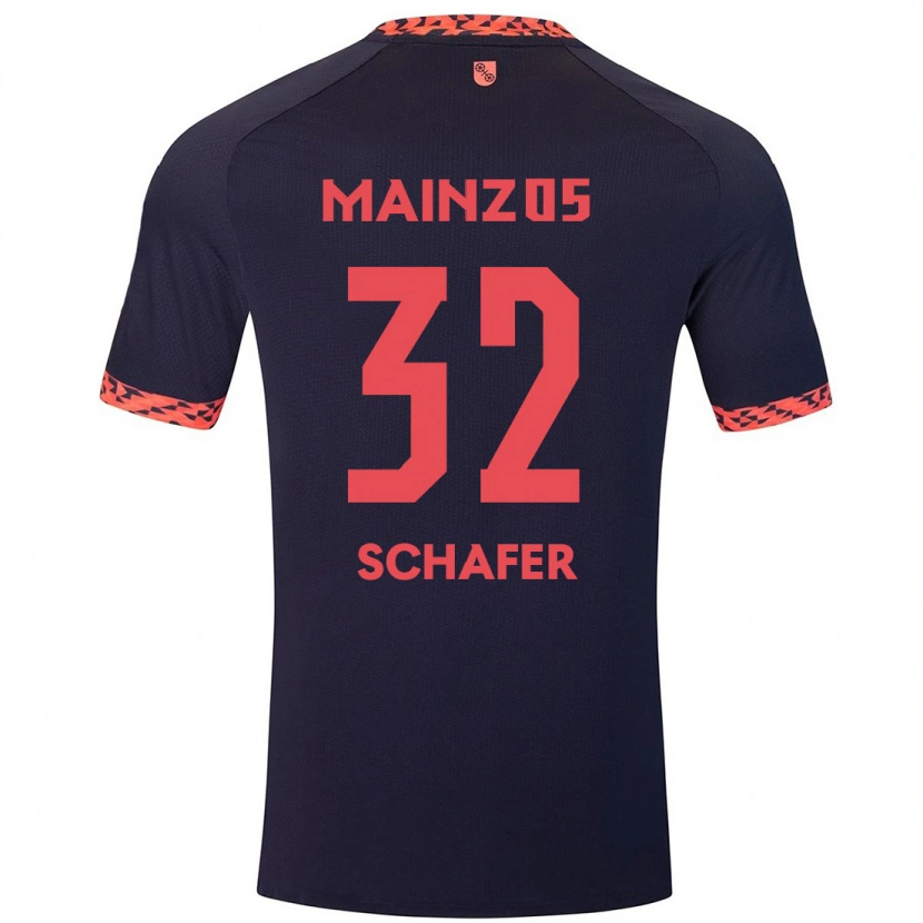 Danxen Herren Ann-Christin Schäfer #32 Blau Korallenrot Auswärtstrikot Trikot 2024/25 T-Shirt