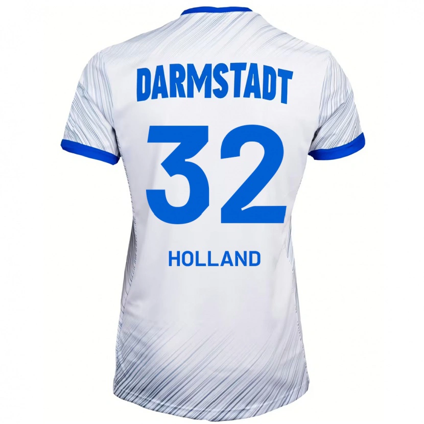 Danxen Herren Fabian Holland #32 Weiß Blau Auswärtstrikot Trikot 2024/25 T-Shirt